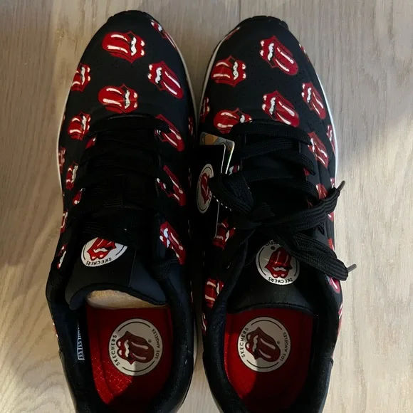 Skechers Black and Red Rolling Stones Sneakers - Picture 4 of 6